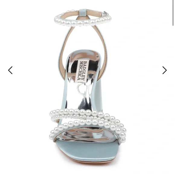 WORN ONCE Badgley Mischka Feisty Pearl Block Heels - Picture 3 of 15